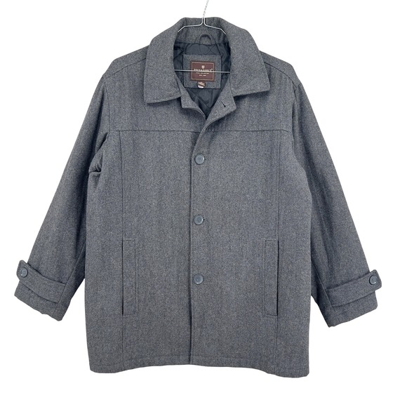 Steve & Barry's Other - Steve & Barry's Mens‎ M Grey Wool Blend Car Coat Quilted Lining Vintage